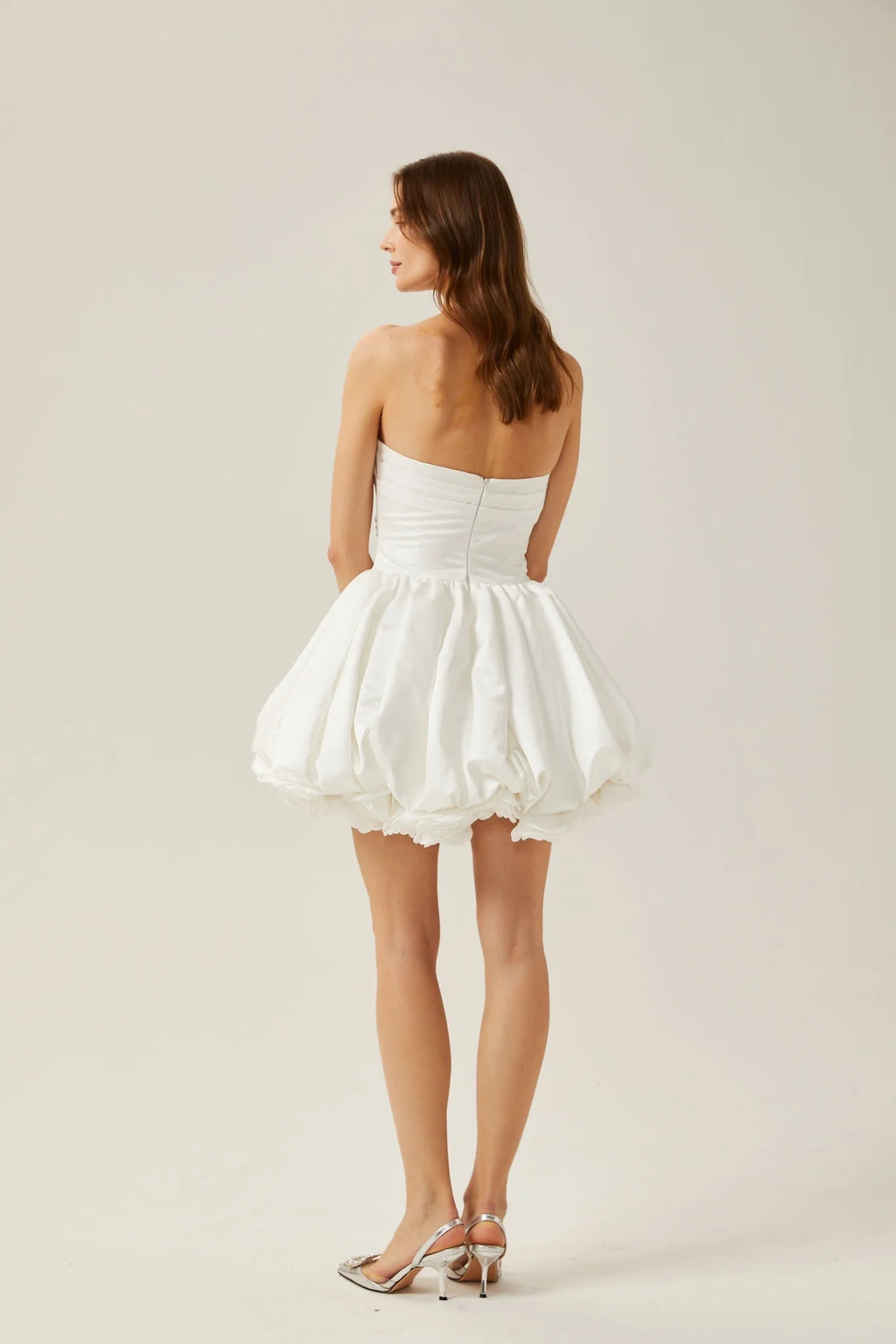 Ursula Mini Dress White Sweetheart Tulle Petal Bubble Skirt