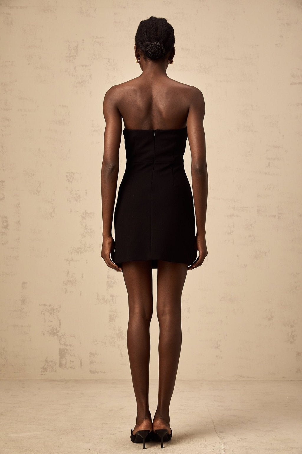 Valentina Mini Dress Black White Feather Sequin Pearl & Aline
