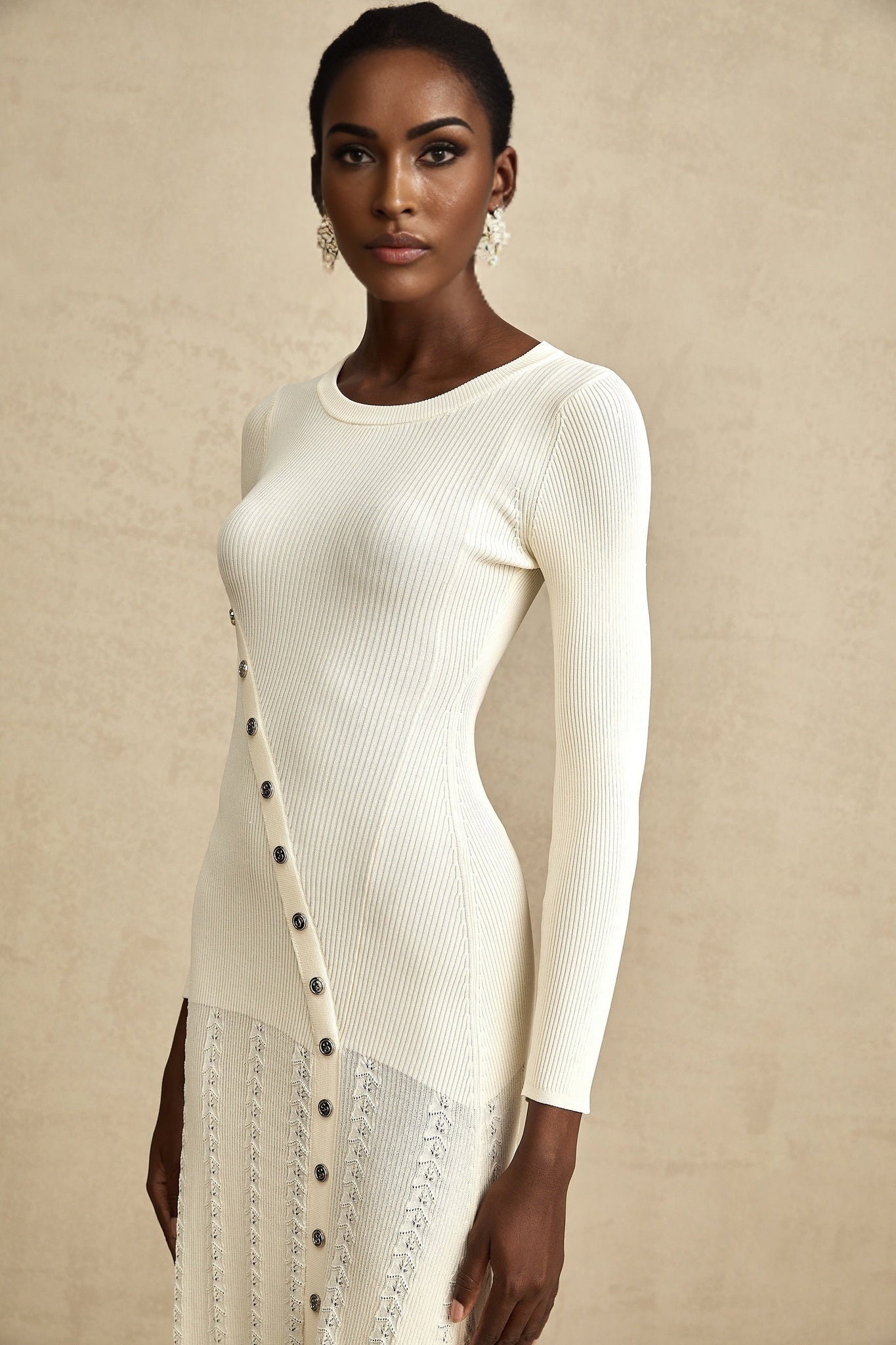 Valentina Round Neck Long Sleeve Midi Dress