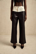 Valentina Trousers Black Contrast - Color Chic Wide Leg