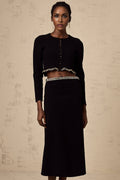 Valeria Cardigan & Skirt Black Crystal Embellished Matching Set