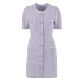 Valeriana Mini Dress Purple Sequin Crystal Embellished Pocketed