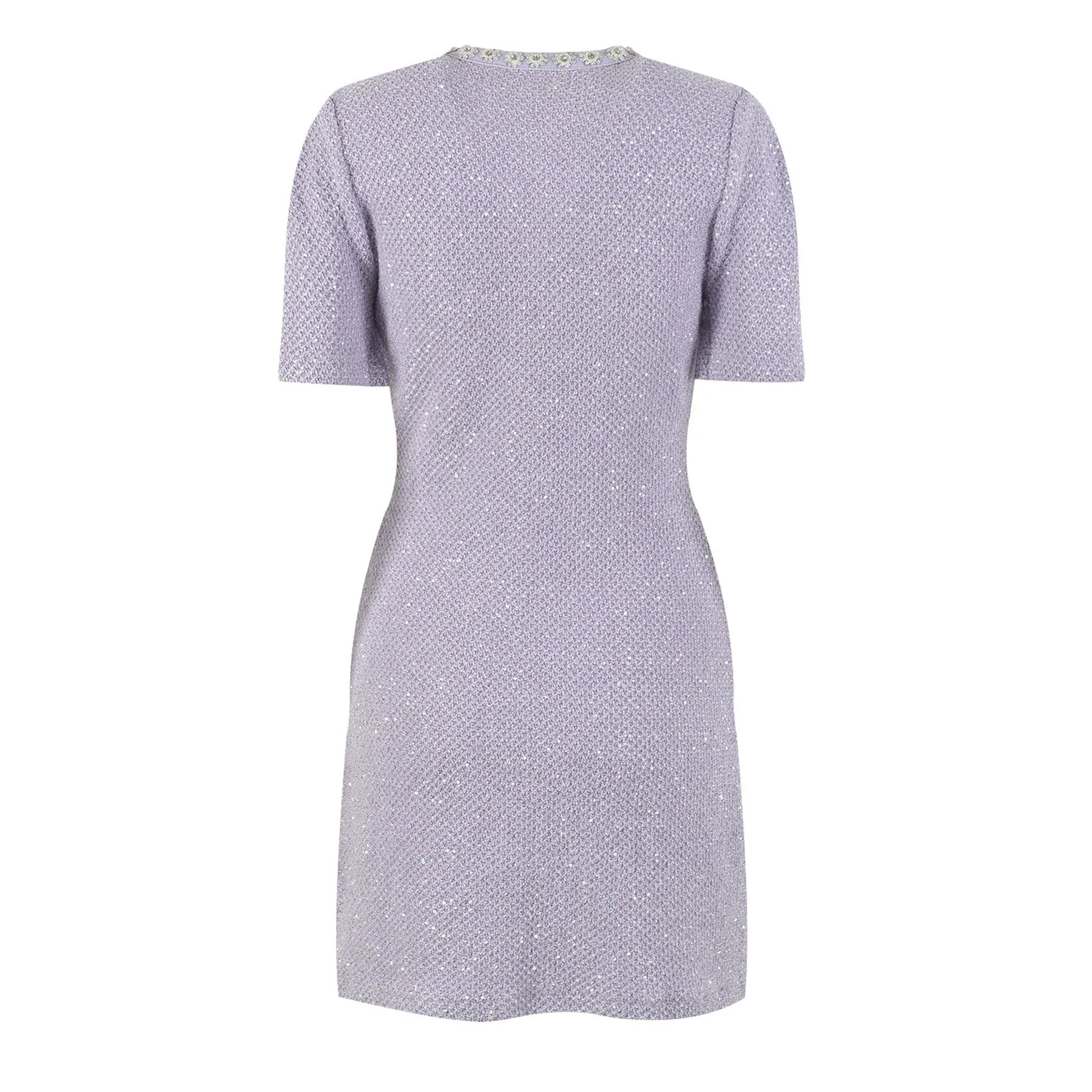 Valeriana Mini Dress Purple Sequin Crystal Embellished Pocketed