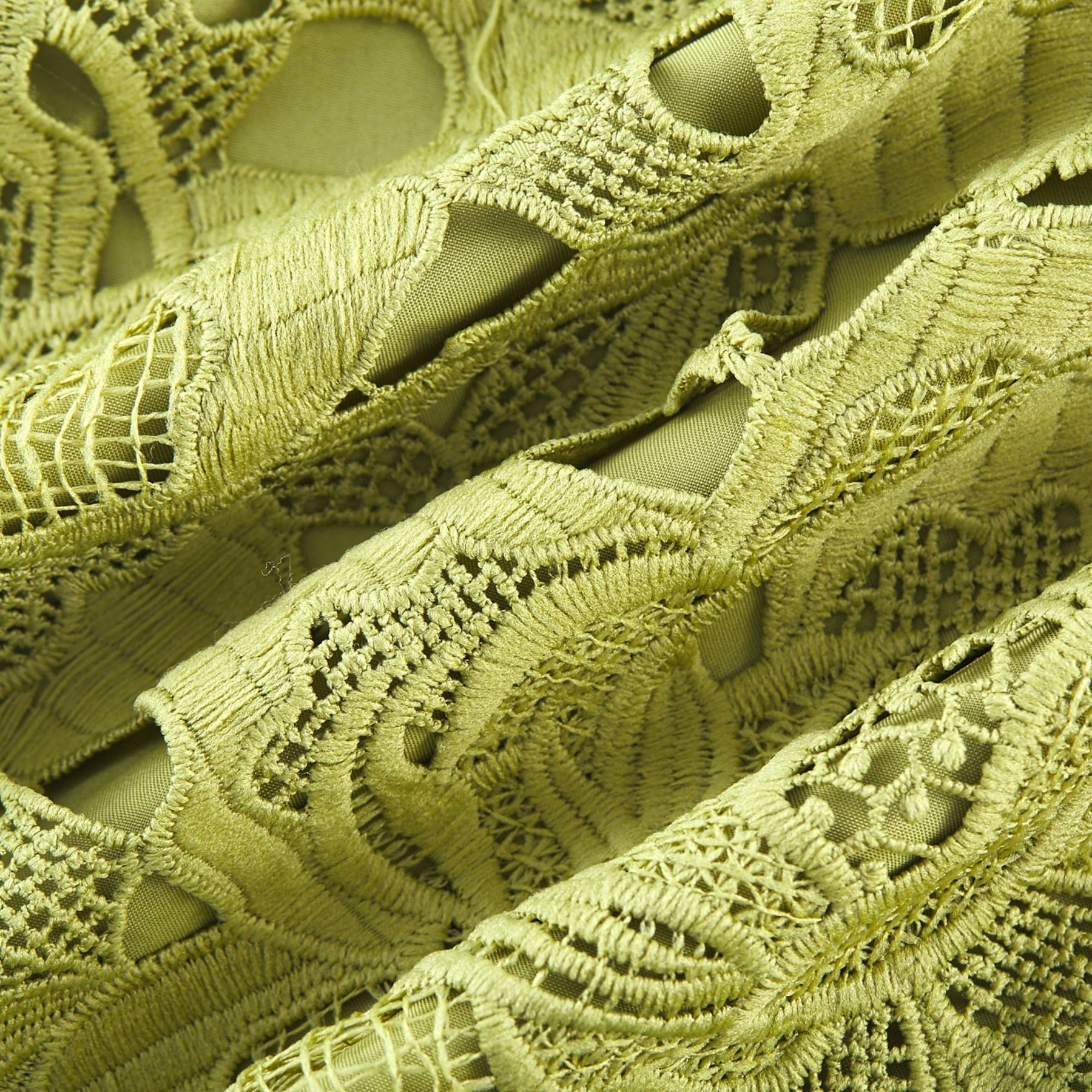 Valérie Green Embroidered A - Line Mini Dress With Cutout Details