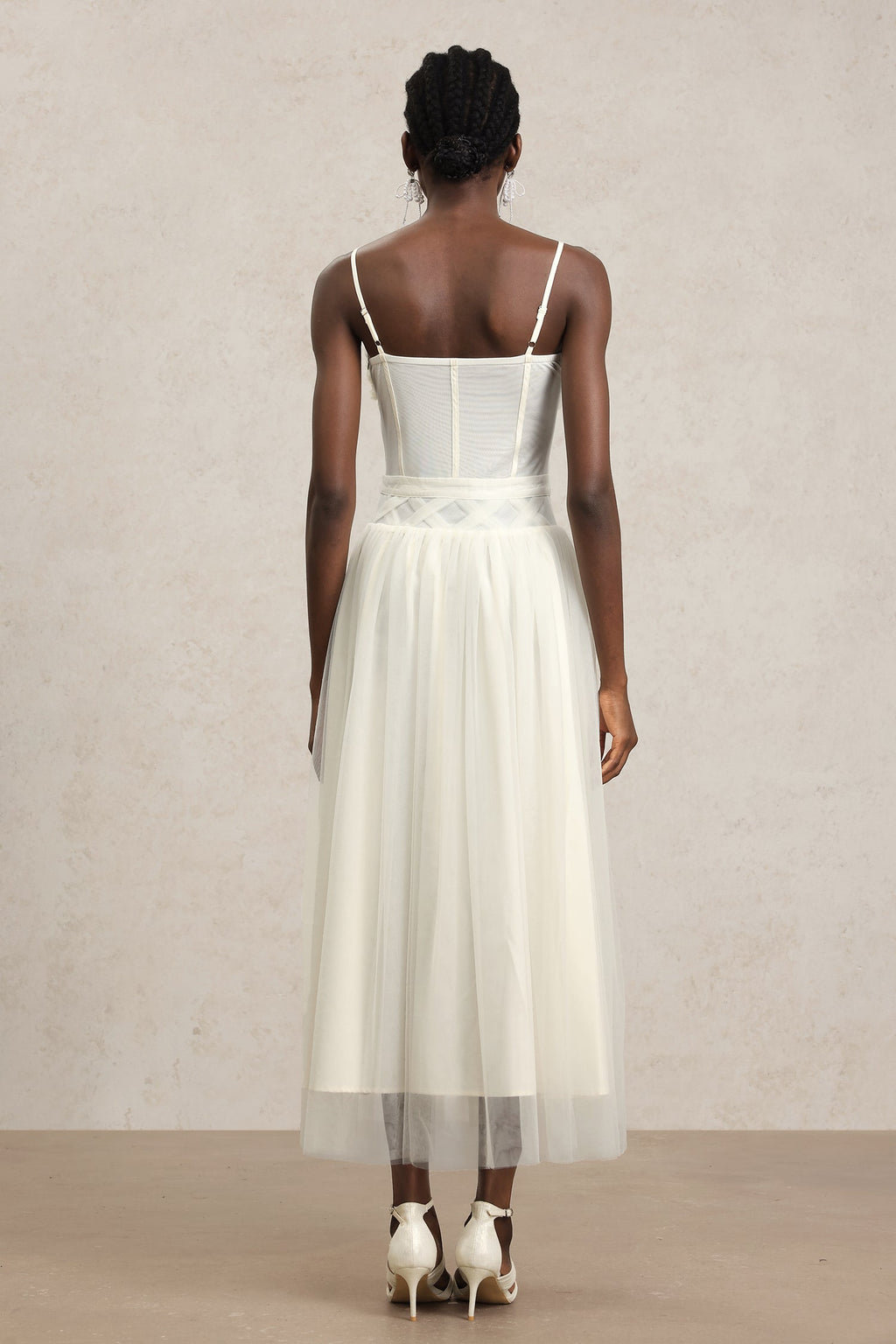 Valerie White Halterneck Formal Dress
