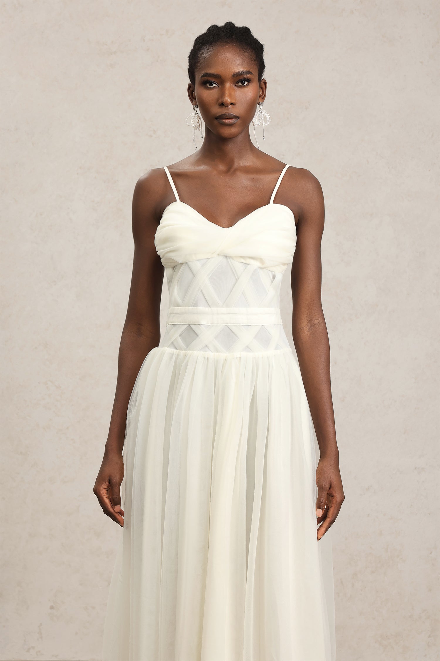Valerie White Halterneck Formal Dress Elegant Timeless Silhouette