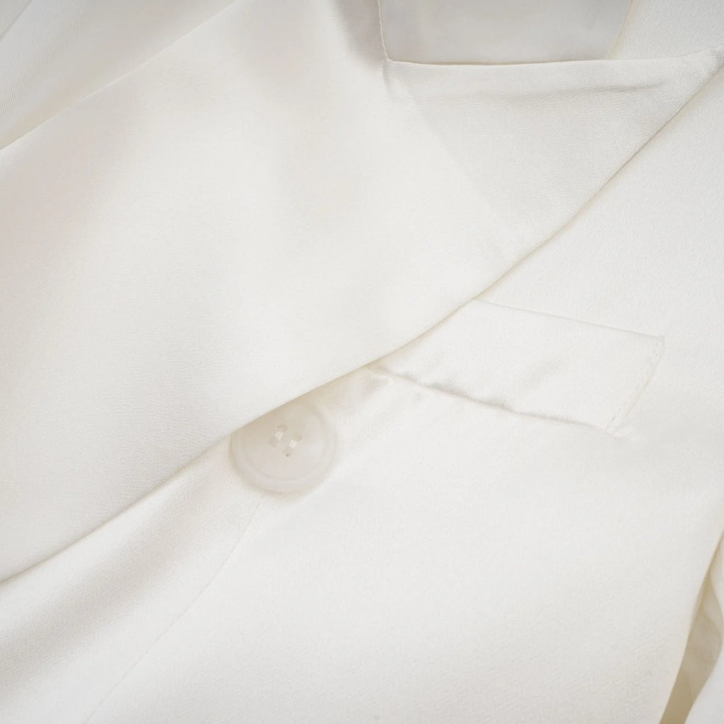 Vera Blazer White Double Breasted Shoulder Pads