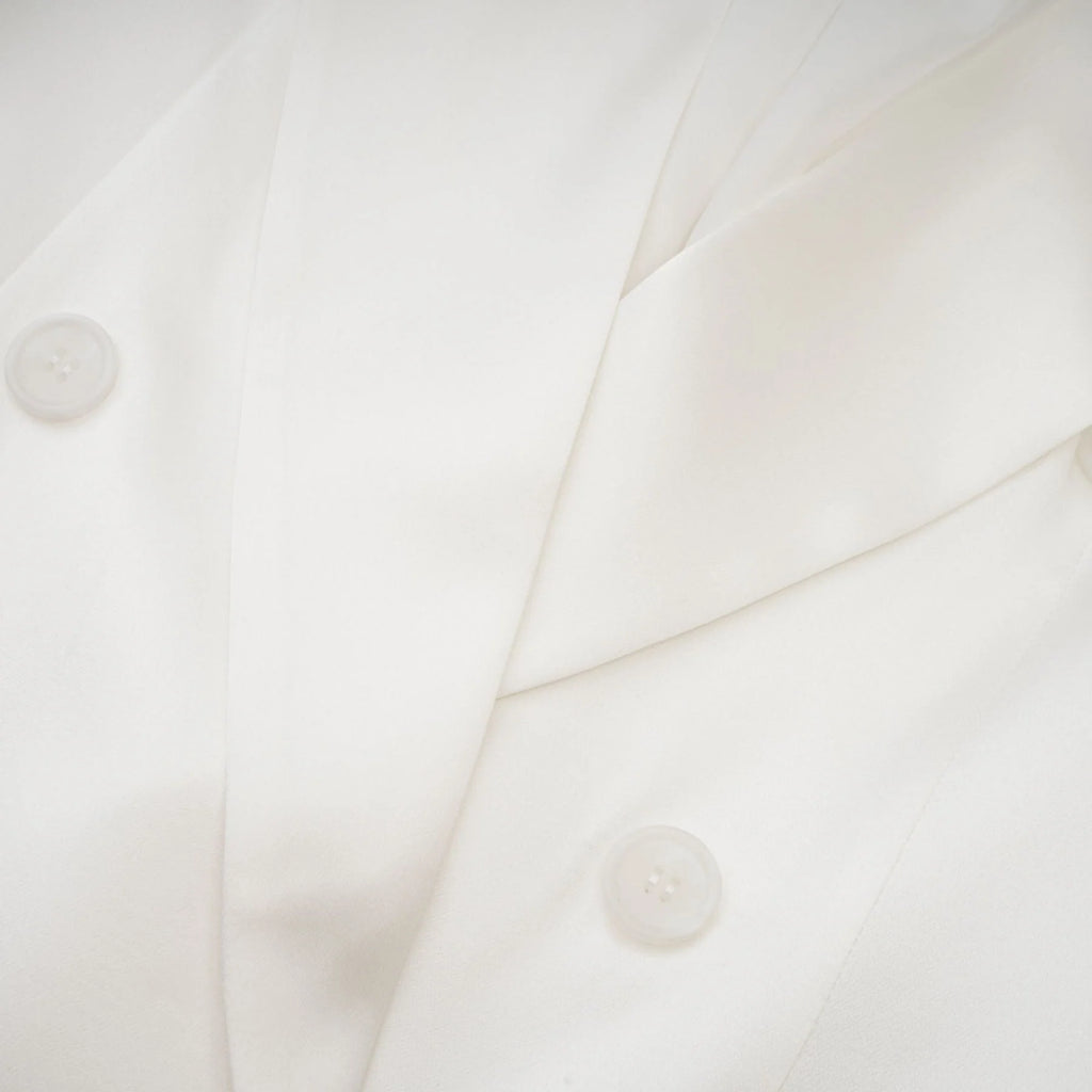 Vera Blazer White Double Breasted Shoulder Pads