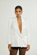 Vera Blazer White Double Breasted Shoulder Pads