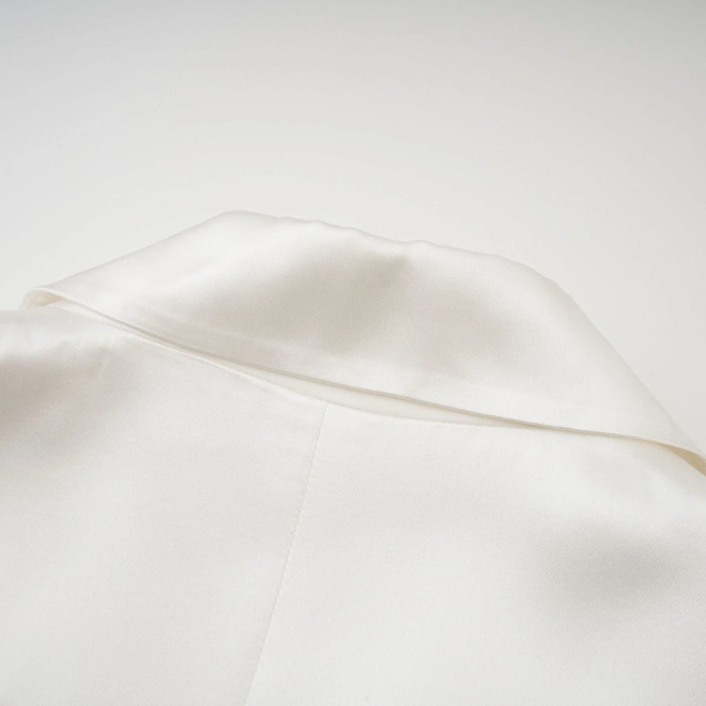 Vera Blazer White Double Breasted Shoulder Pads