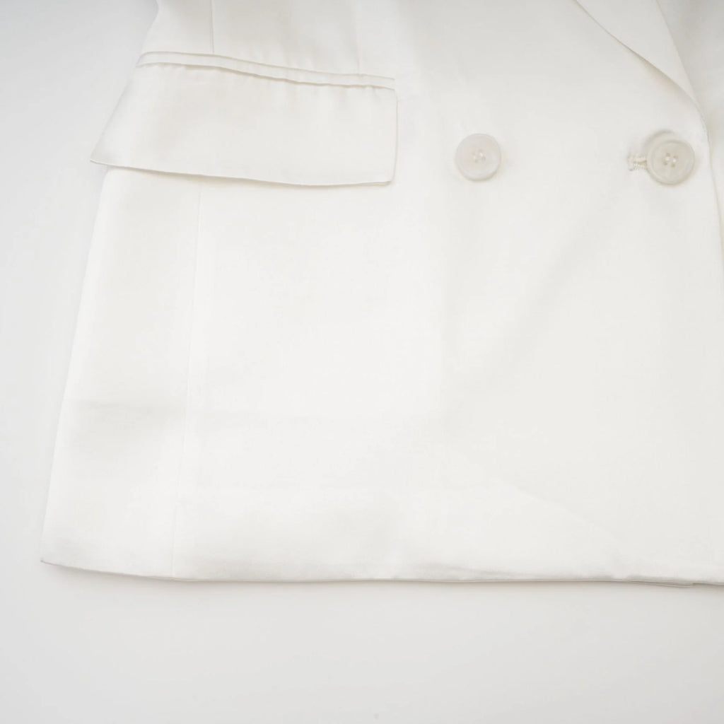 Vera Blazer White Double Breasted Shoulder Pads