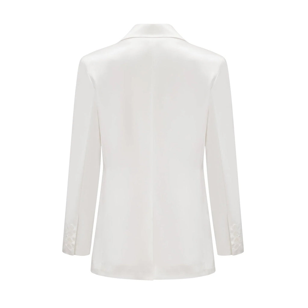 Vera Blazer White Double Breasted Shoulder Pads