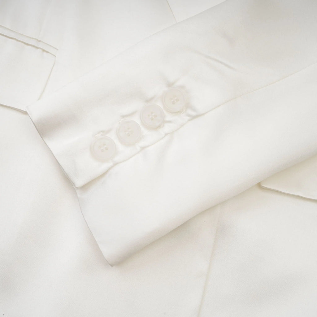 Vera Blazer White Double Breasted Shoulder Pads