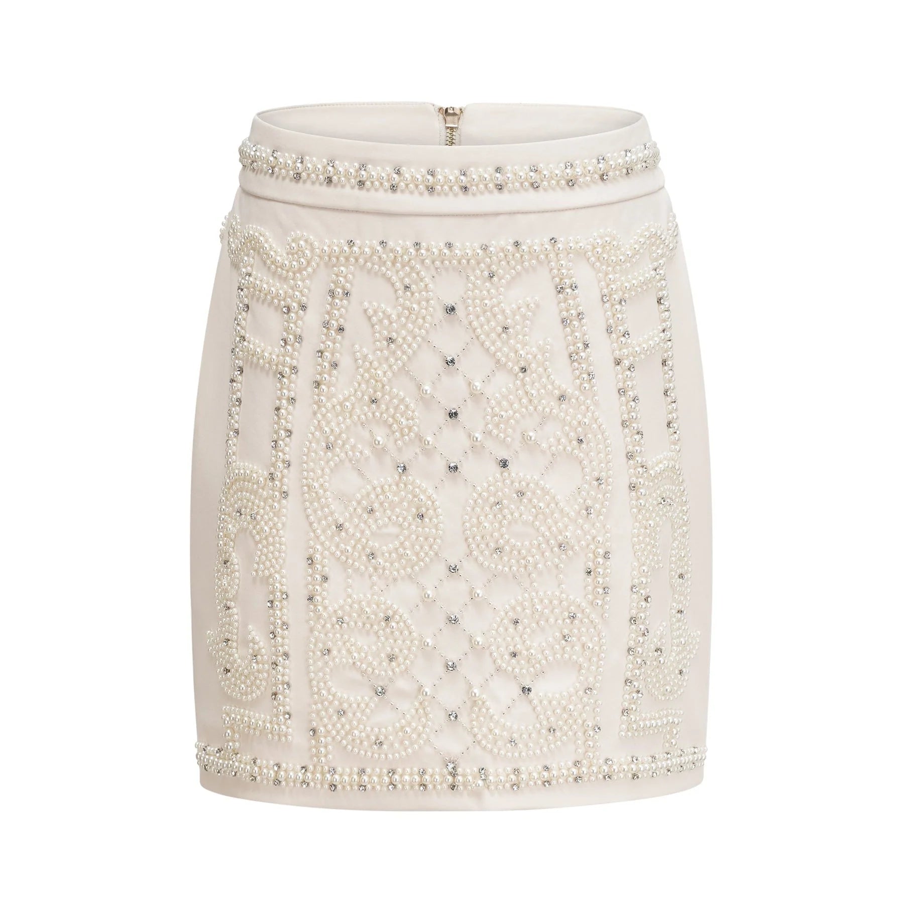 Vera Halterneck Skirt & Top Set Crystal Faux - Pearl Embellishment