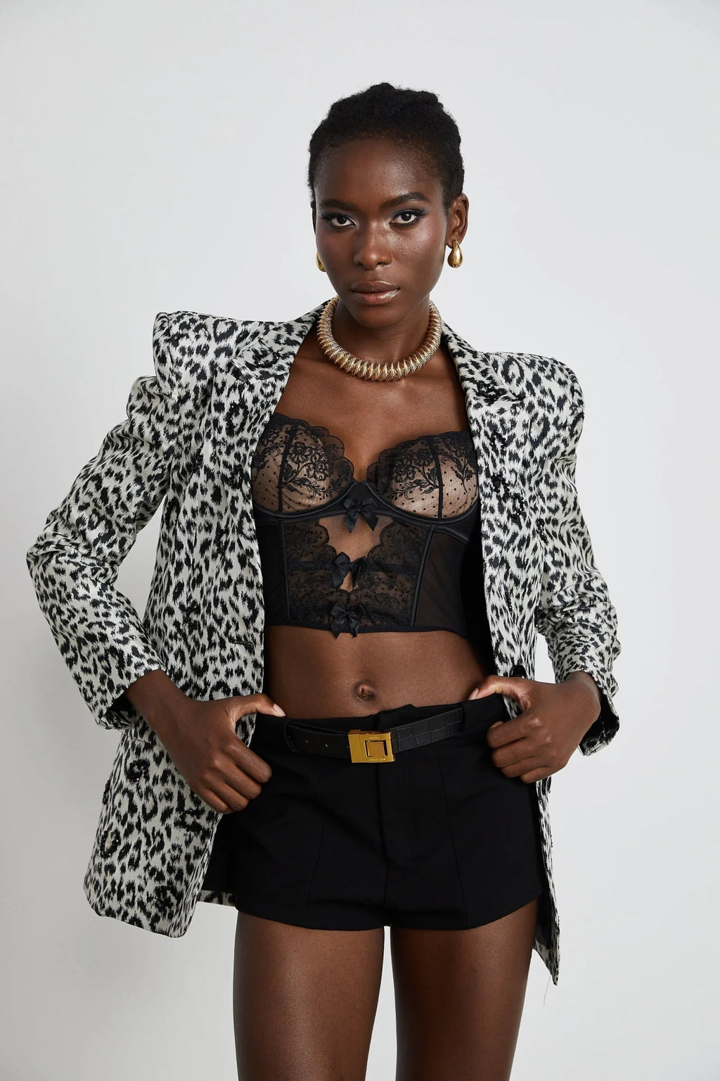 Veronica Vest Top Black Lace Bow Detail Sweetheart Cropped Mesh