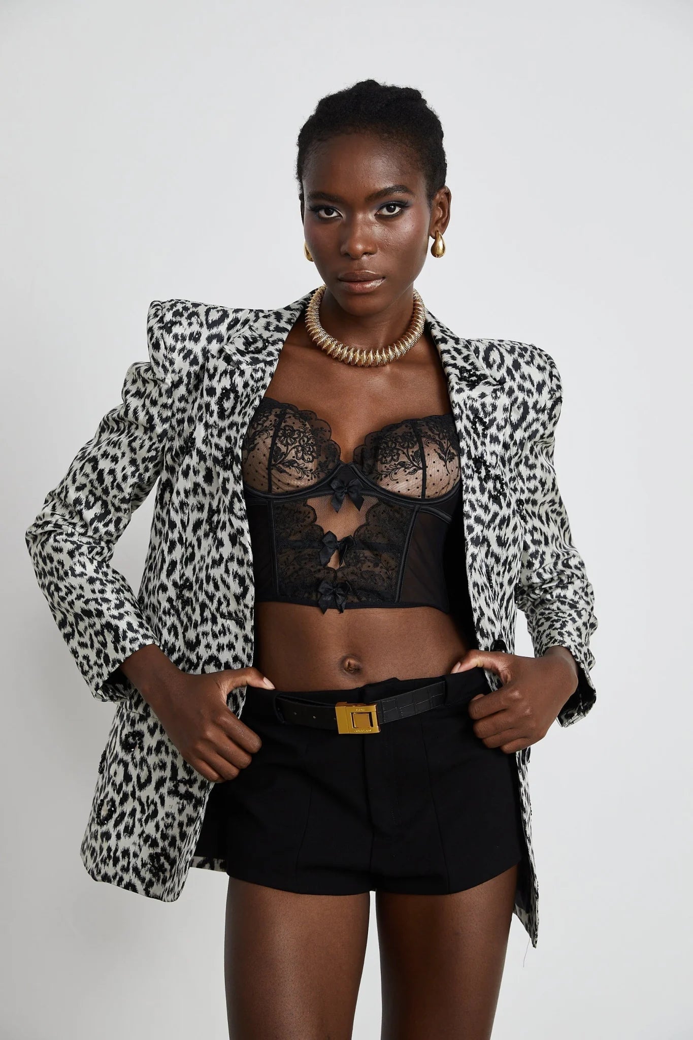 Veronica Vest Top Black Lace Bow Detail Sweetheart Cropped Mesh