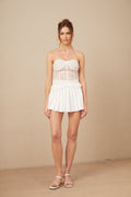 Veronika Skirt & Top Set Lace Overlay White