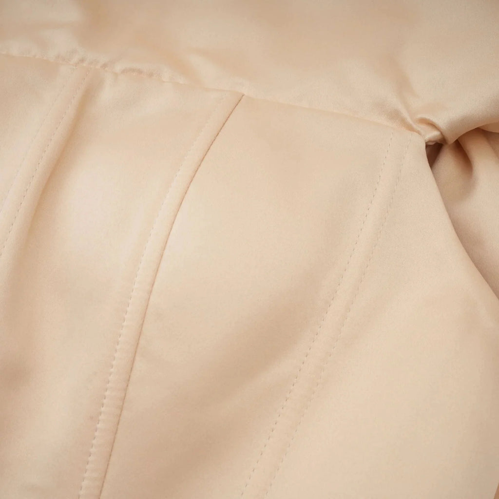 Vincenzina Cropped Top Neutrals Off - Shoulder Shirred