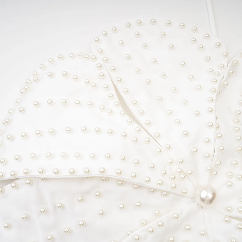 Vincenzina Top Floral Halterneck Pearl Embellished