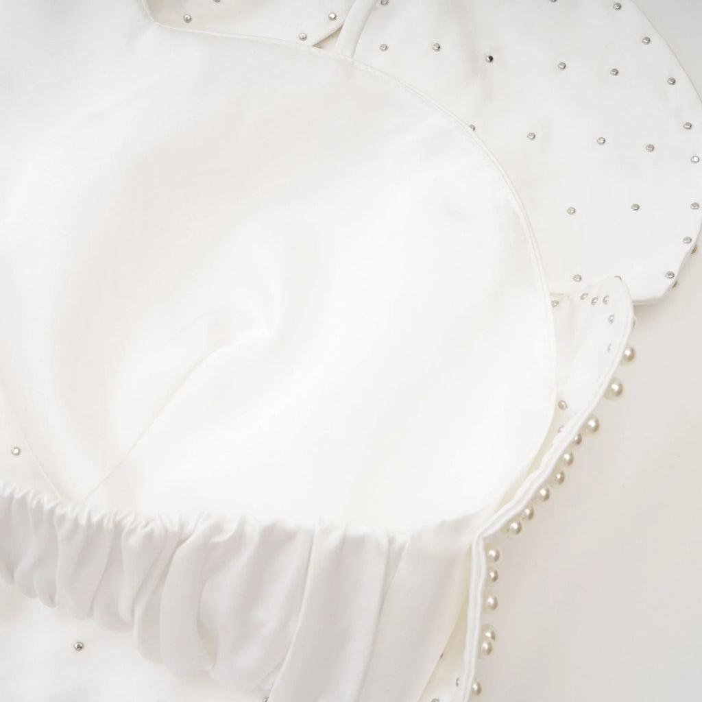 Vincenzina Top Floral Halterneck Pearl Embellished in Black