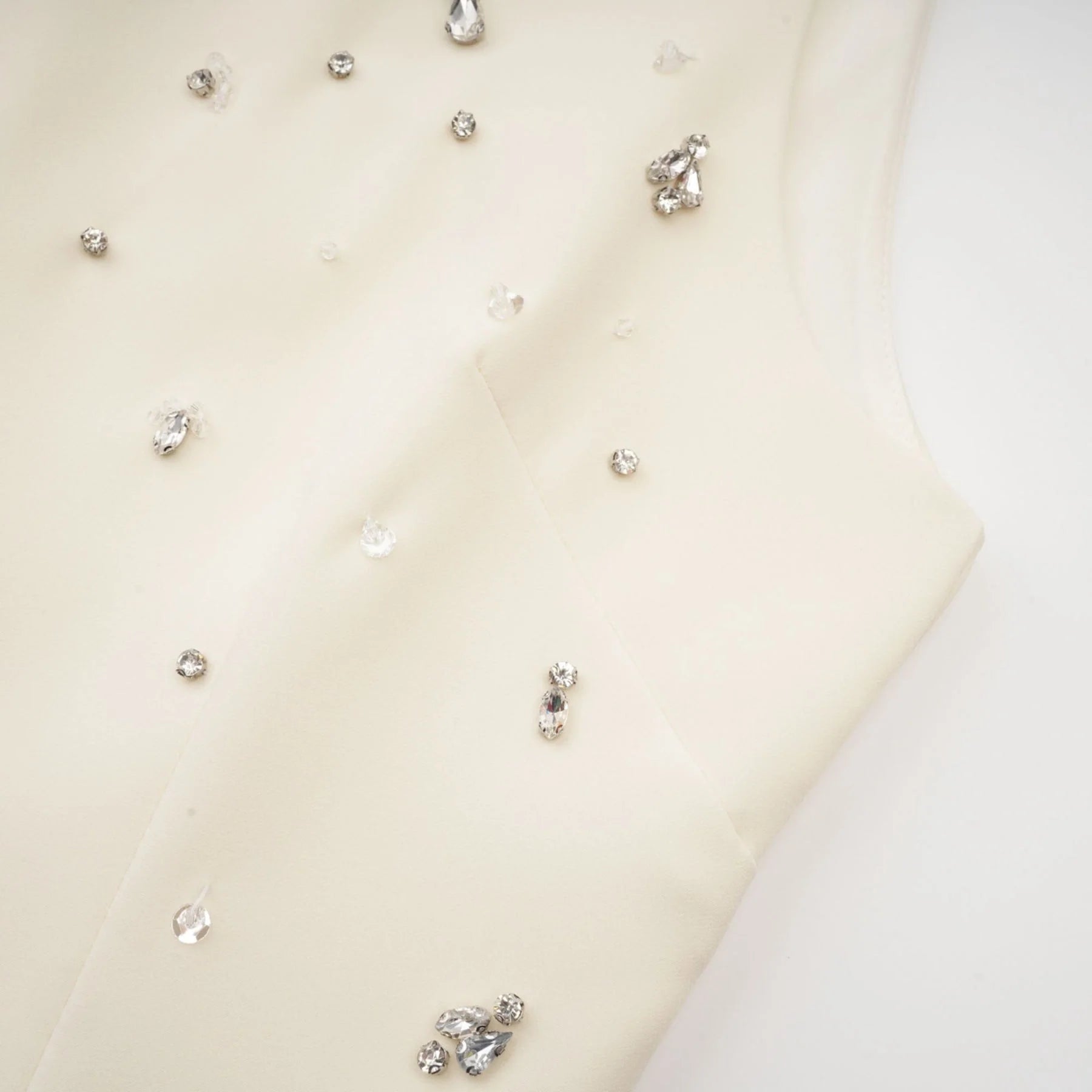 Violet Mini Dress White Crystal Embellished Sleeveless & Rear