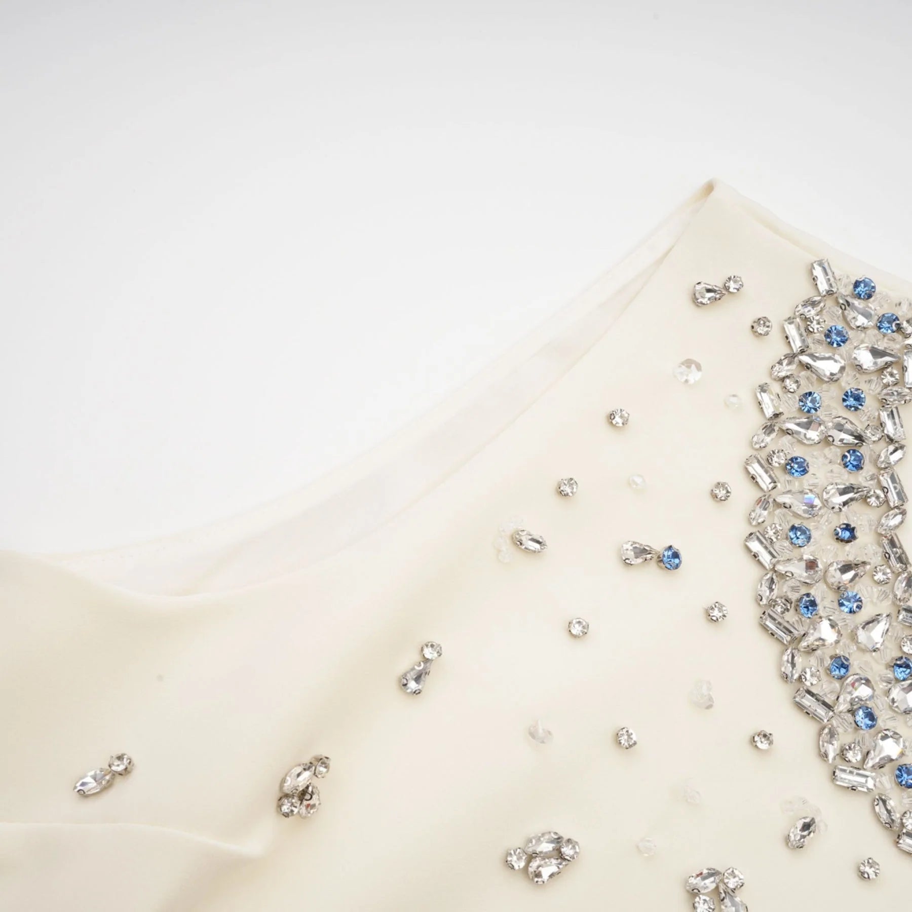 Violet Mini Dress White Crystal Embellished Sleeveless & Rear