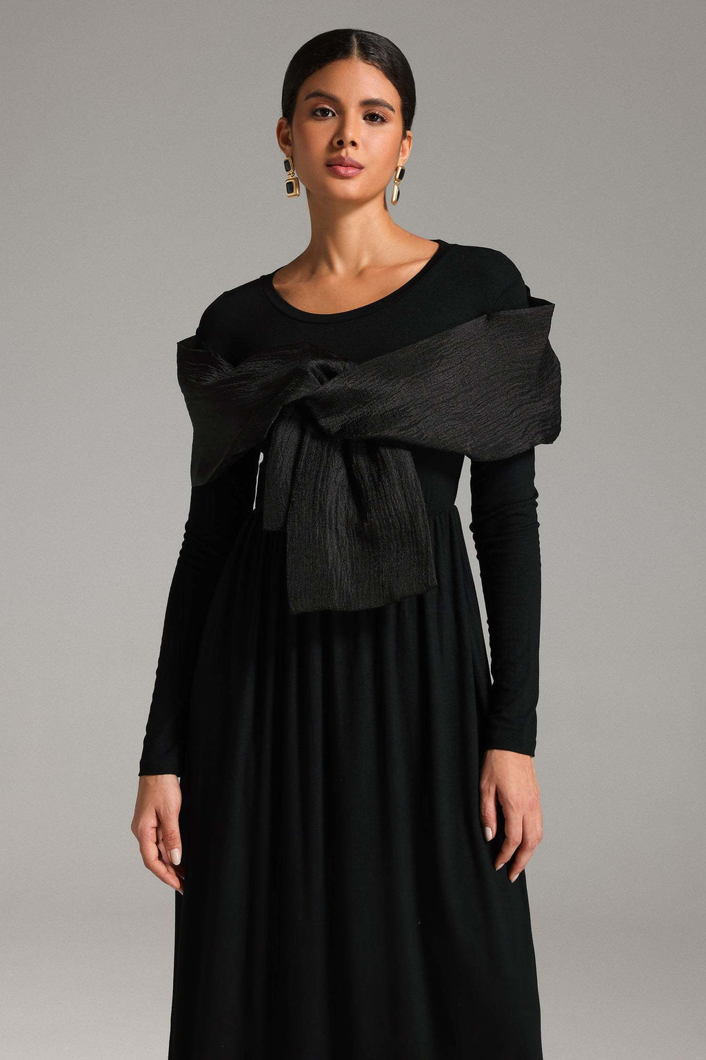 Violetta Black Elegant Versatile Dress