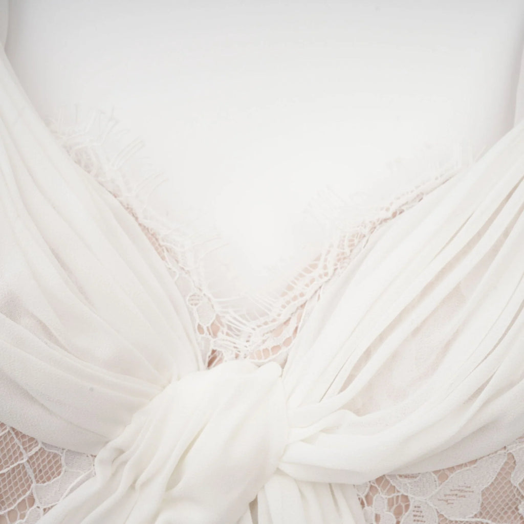 Violetta Maxi Dress in Immaculate White with V - Neck