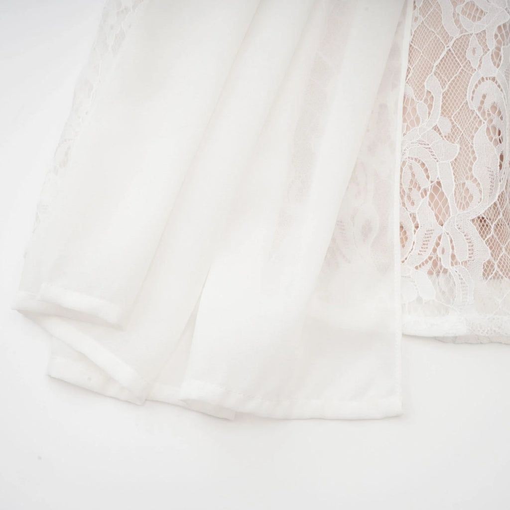 Violetta Maxi Dress in Immaculate White with V - Neck