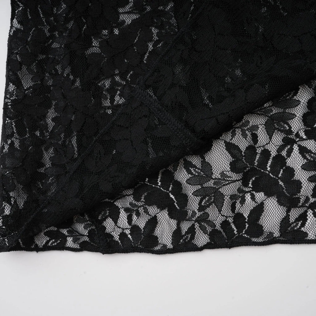 Virginia Gown Black Chantilly Lace Bow Trim & Slip Dress