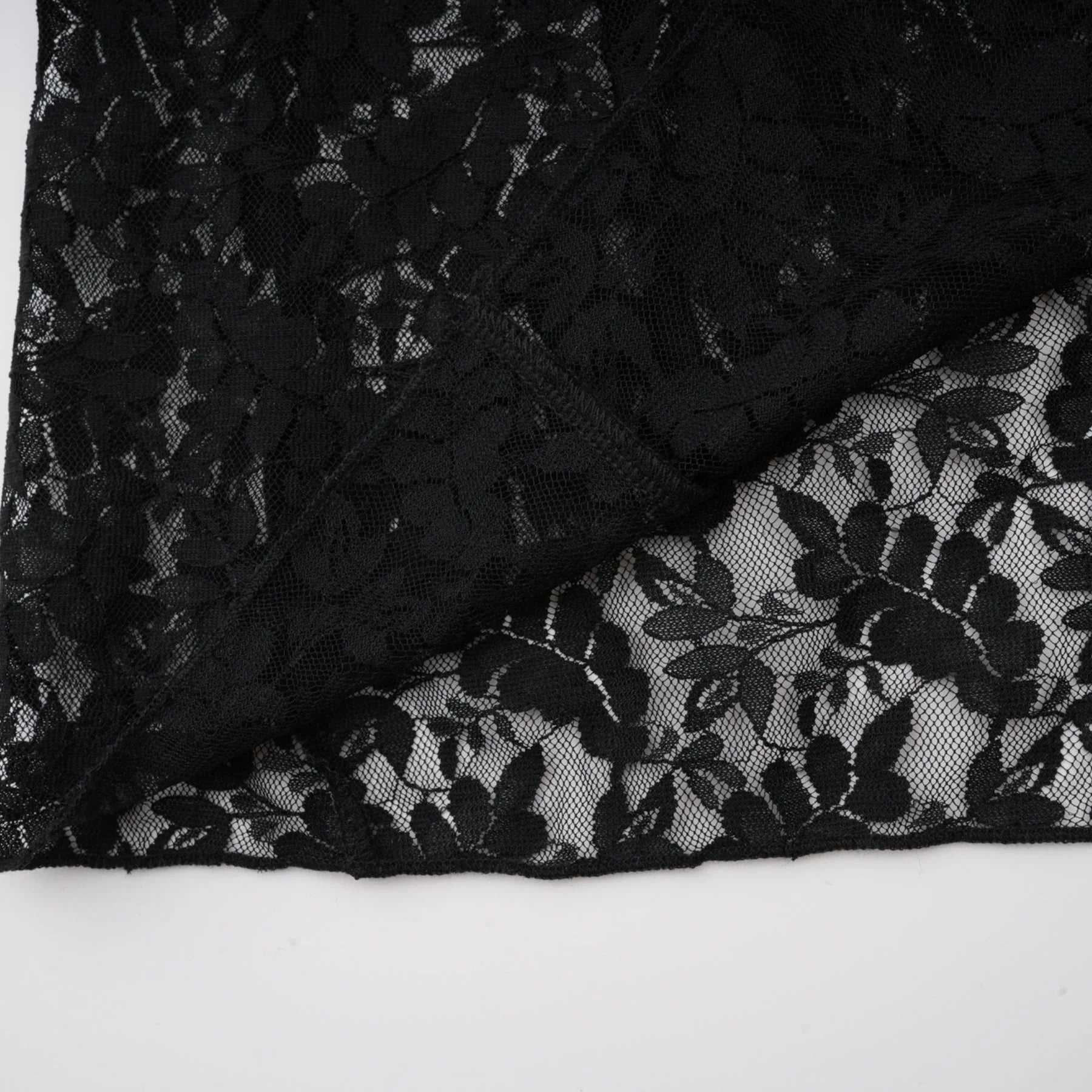Virginia Gown Black Chantilly Lace Bow Trim & Slip Dress