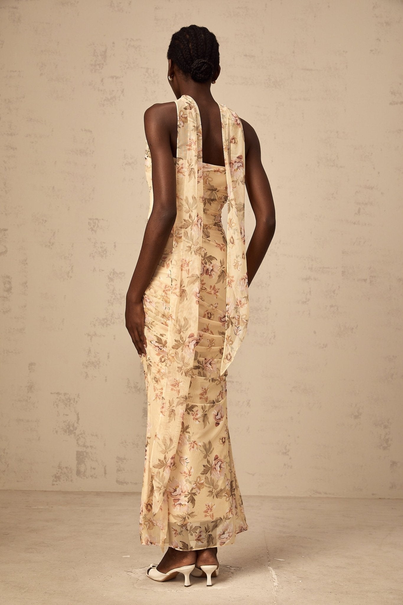 Virginia Skirt & Top Set Yellow Floral Print Fitted Ensemble