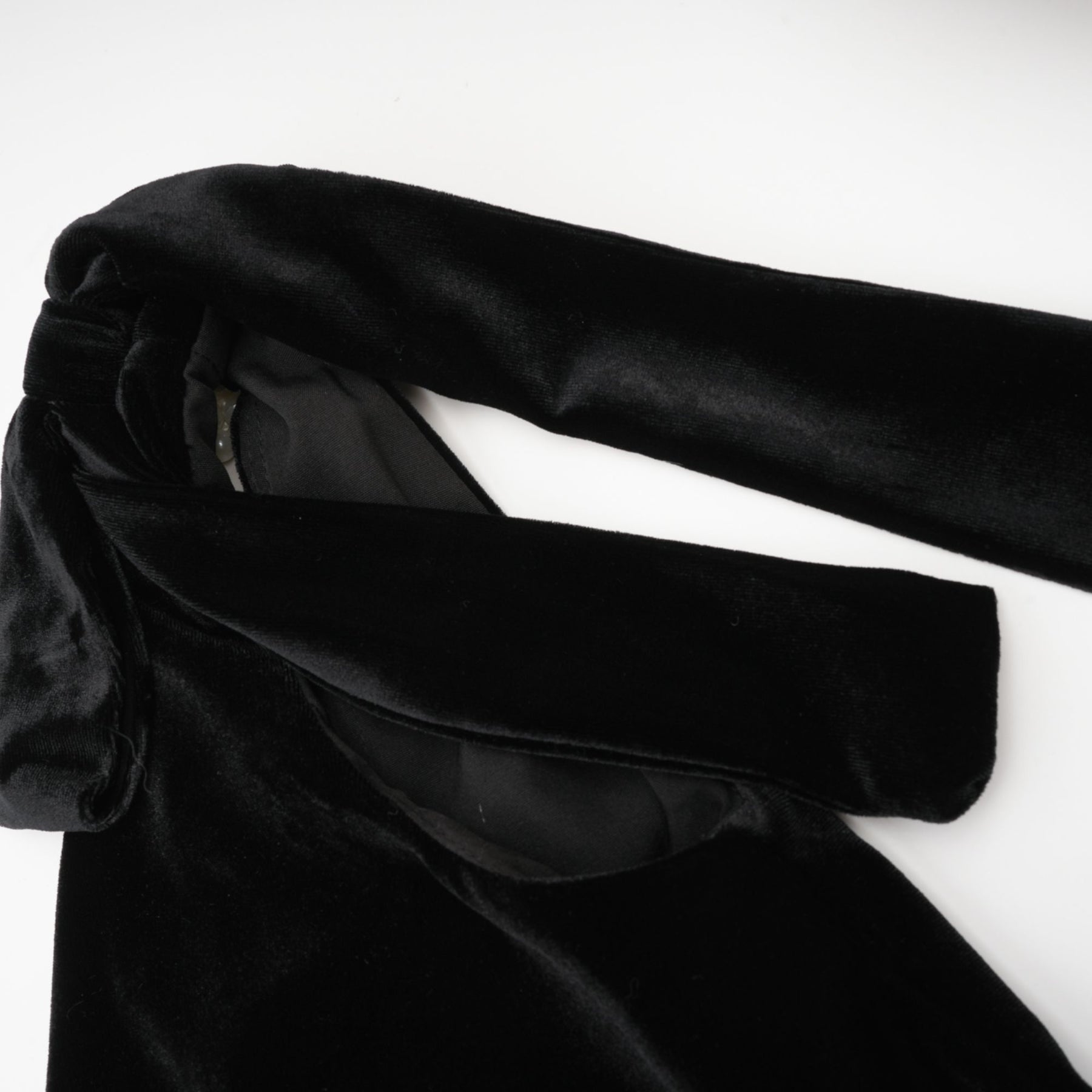 Vittoria Maxi Dress Sleek Black Velvet Cowl Neck Open Back Bow