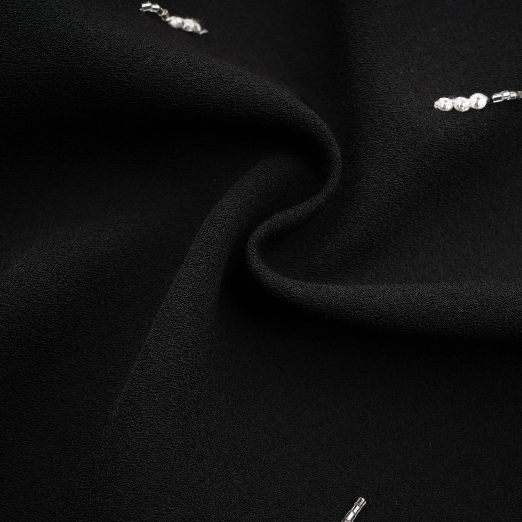 Vittoria Mini Dress Crystal Embellished Black Strapless & Flared