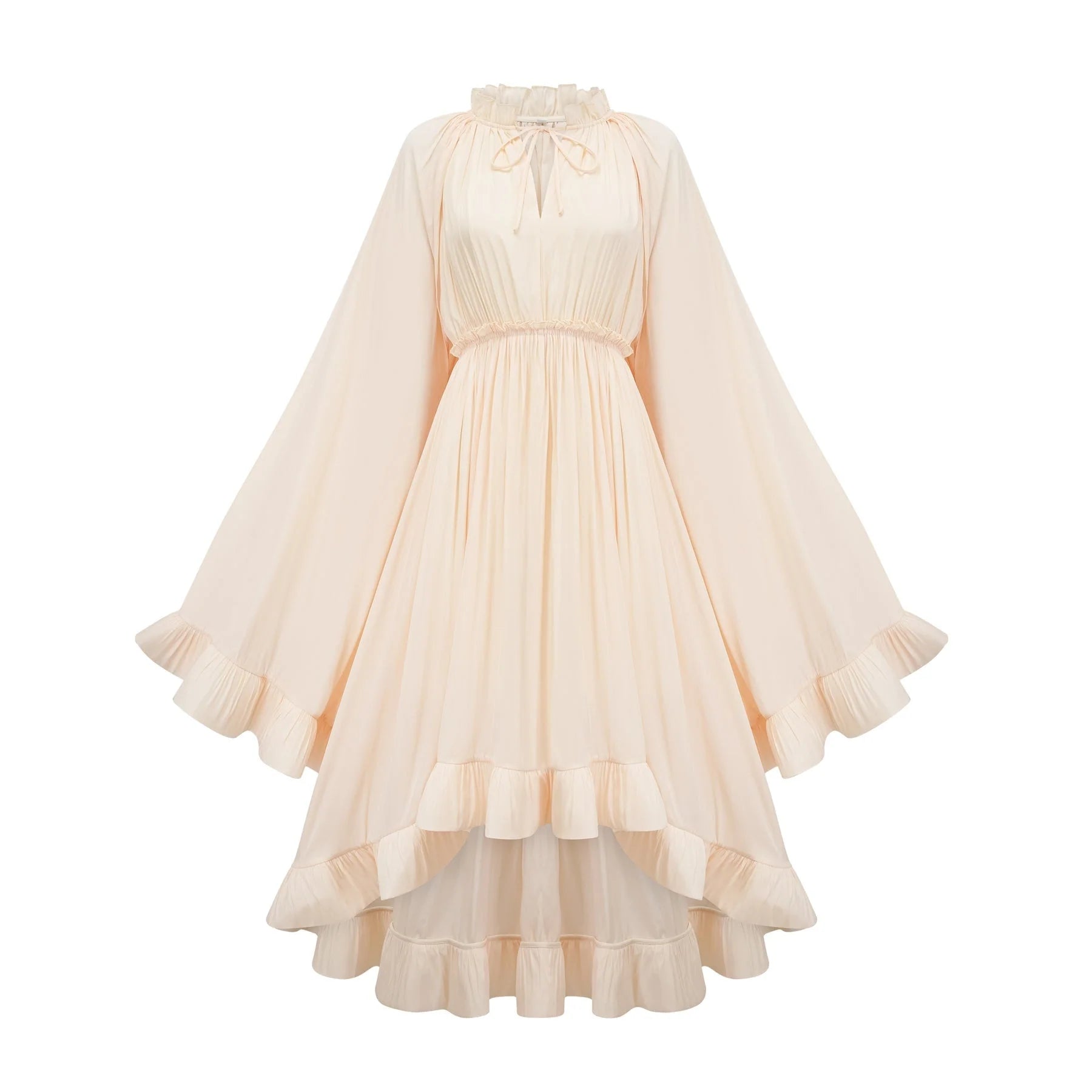 Vivian Midi Dress with V - Neck and Ruffled Detailing