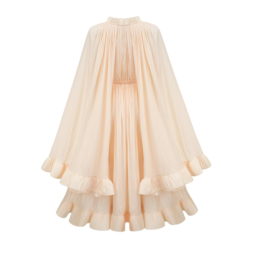 Vivian Midi Dress with V - Neck and Ruffled Detailing