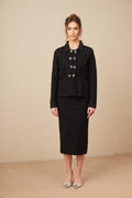 Willow Jacket & Skirt Sequined Waffle Knit Set