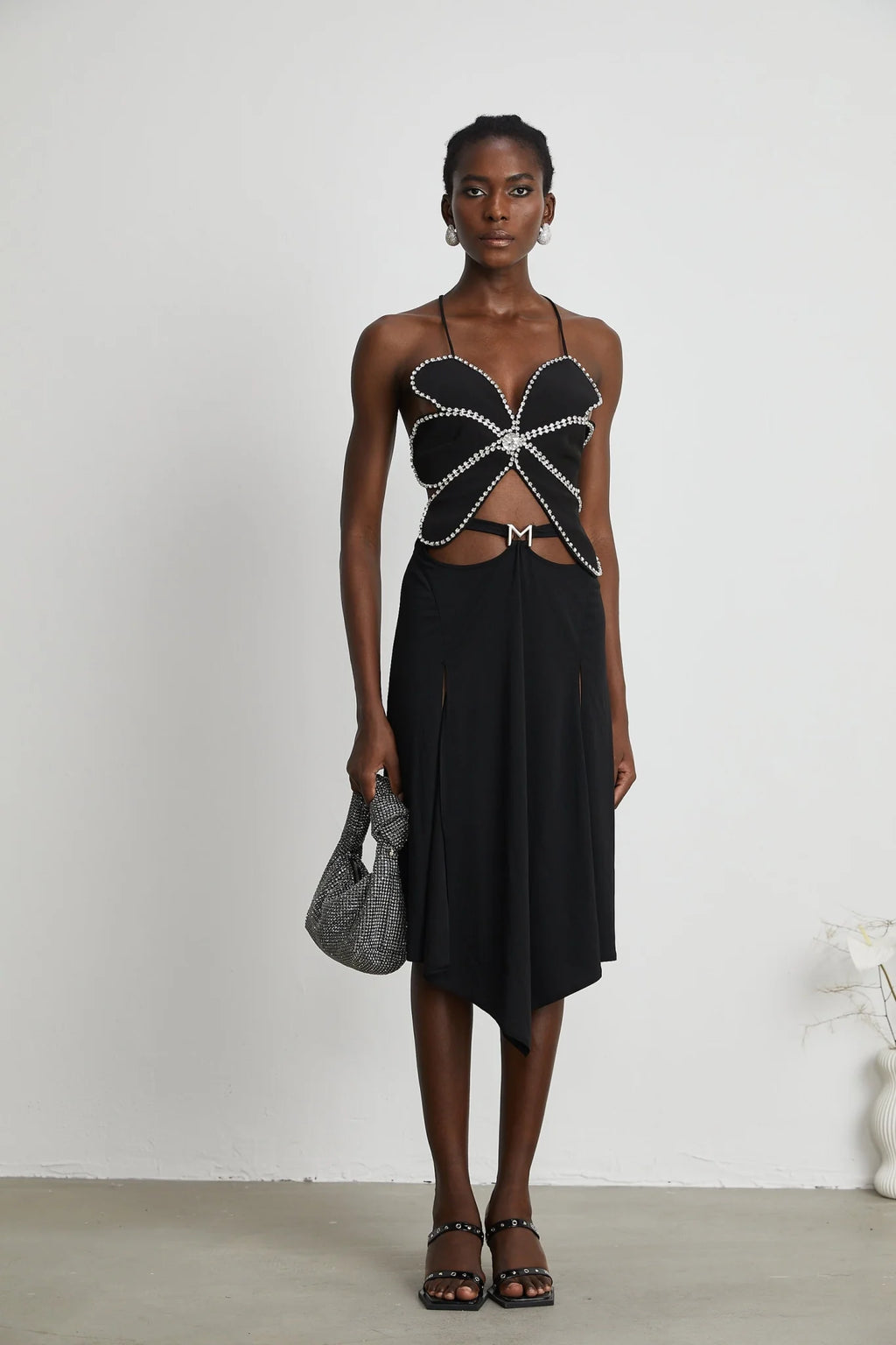 Winter Skirt with Logo Motif & Cut Out Detailing