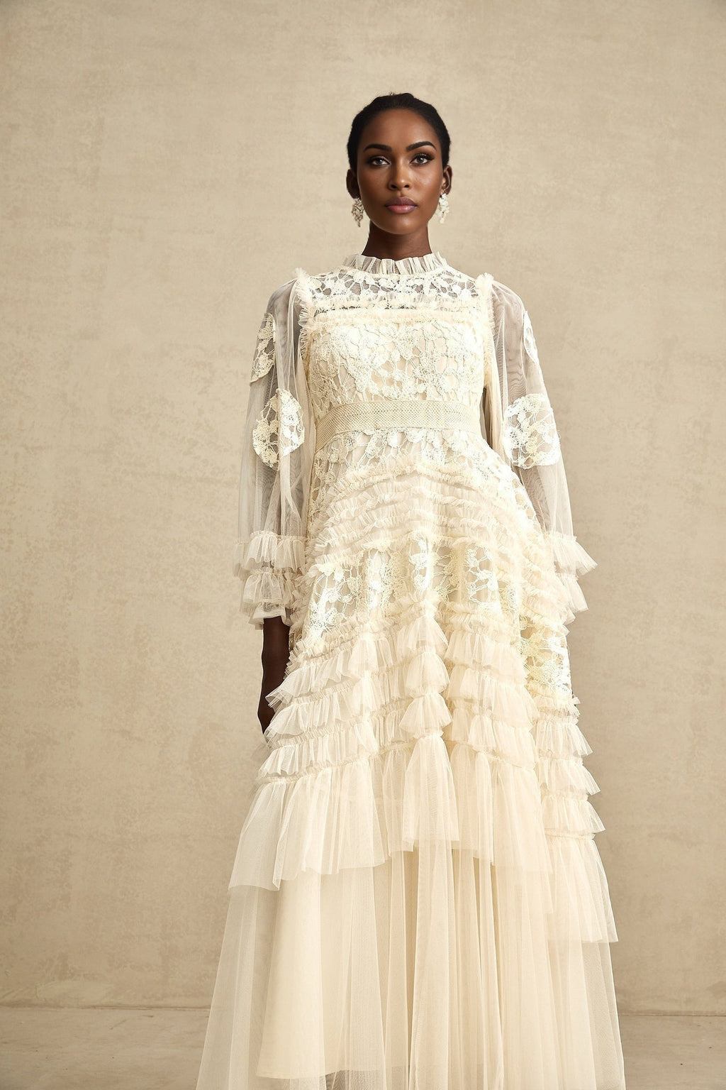 Yasmin T-Shirt - Floral Embroidery Ruffled Design