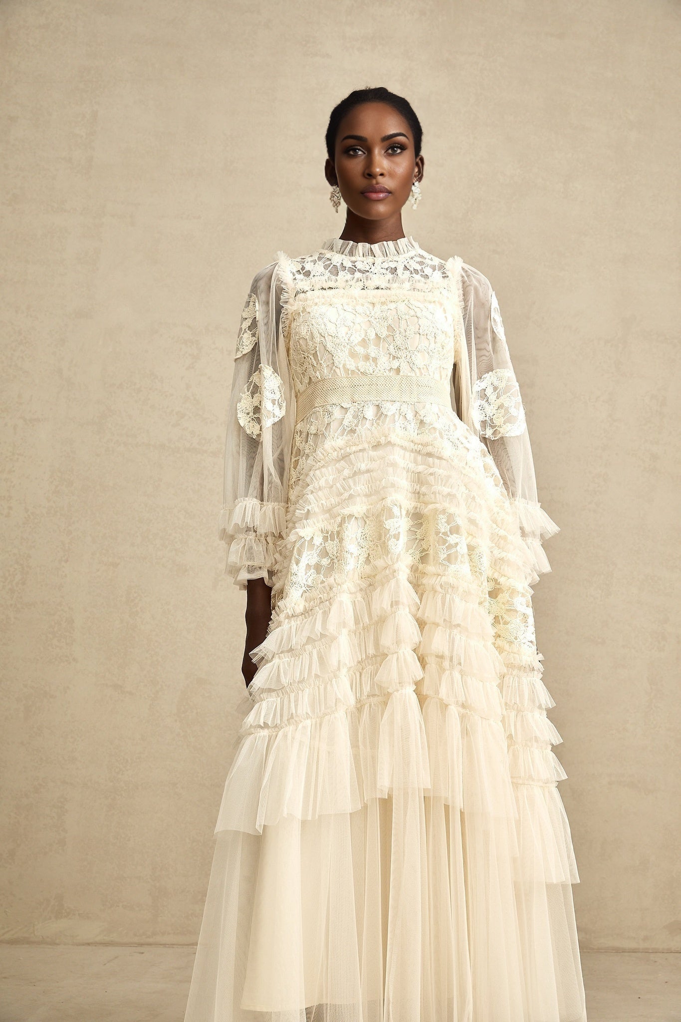 Yasmin T-Shirt - Floral Embroidery Ruffled Design