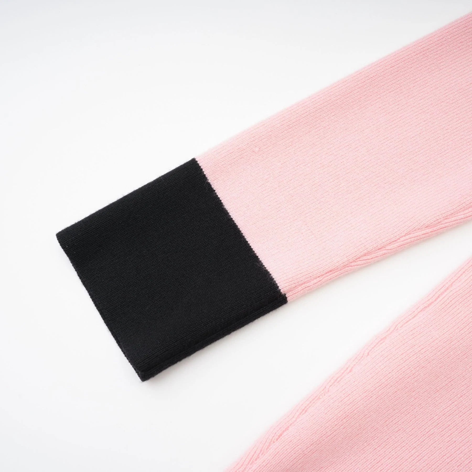 Yvette Mini Dress Pink Black Button Knit Thigh Length