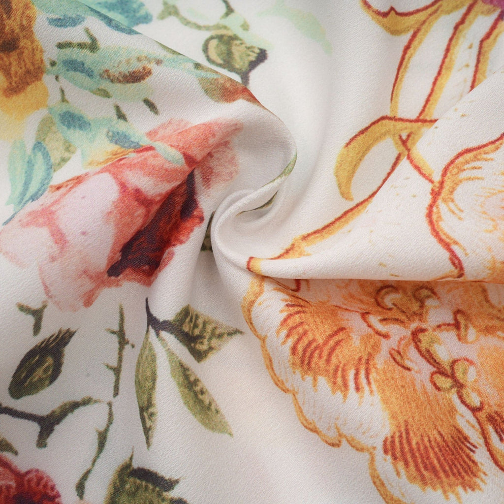 Yvonne Floral Tulle V - Neck Blouse With Flared Sleeves