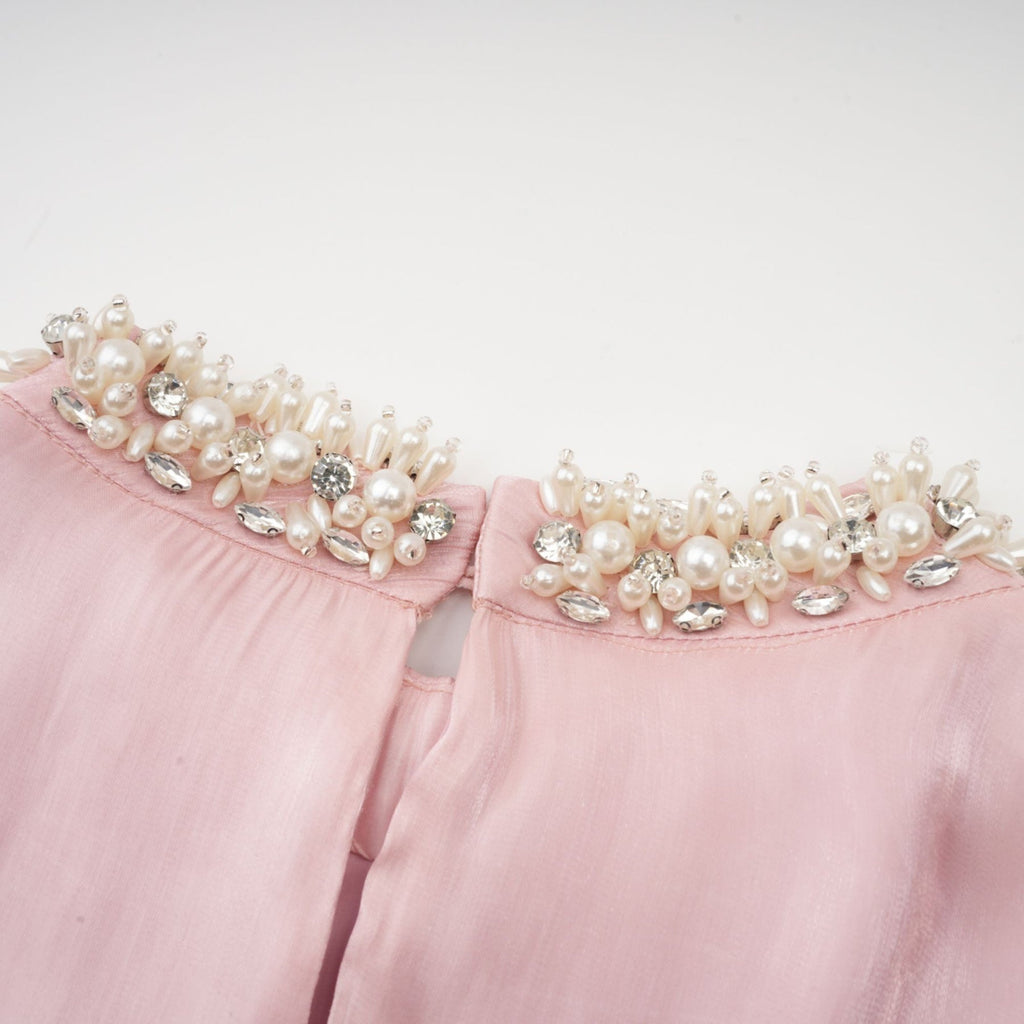 Zaira Mini Dress Pink Sequin Crystal Pleated Sparkle Shine
