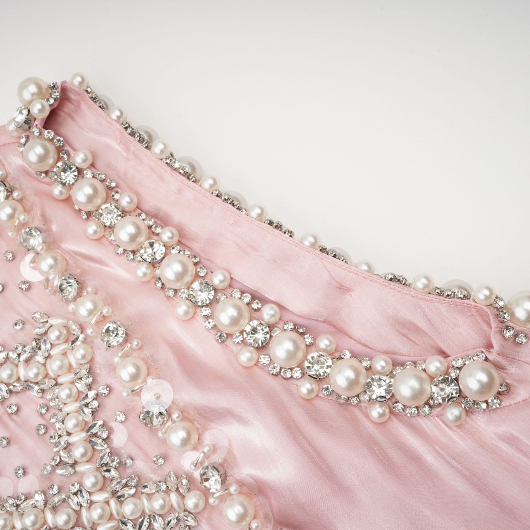 Zaira Mini Dress Pink Sequin Crystal Pleated Sparkle Shine