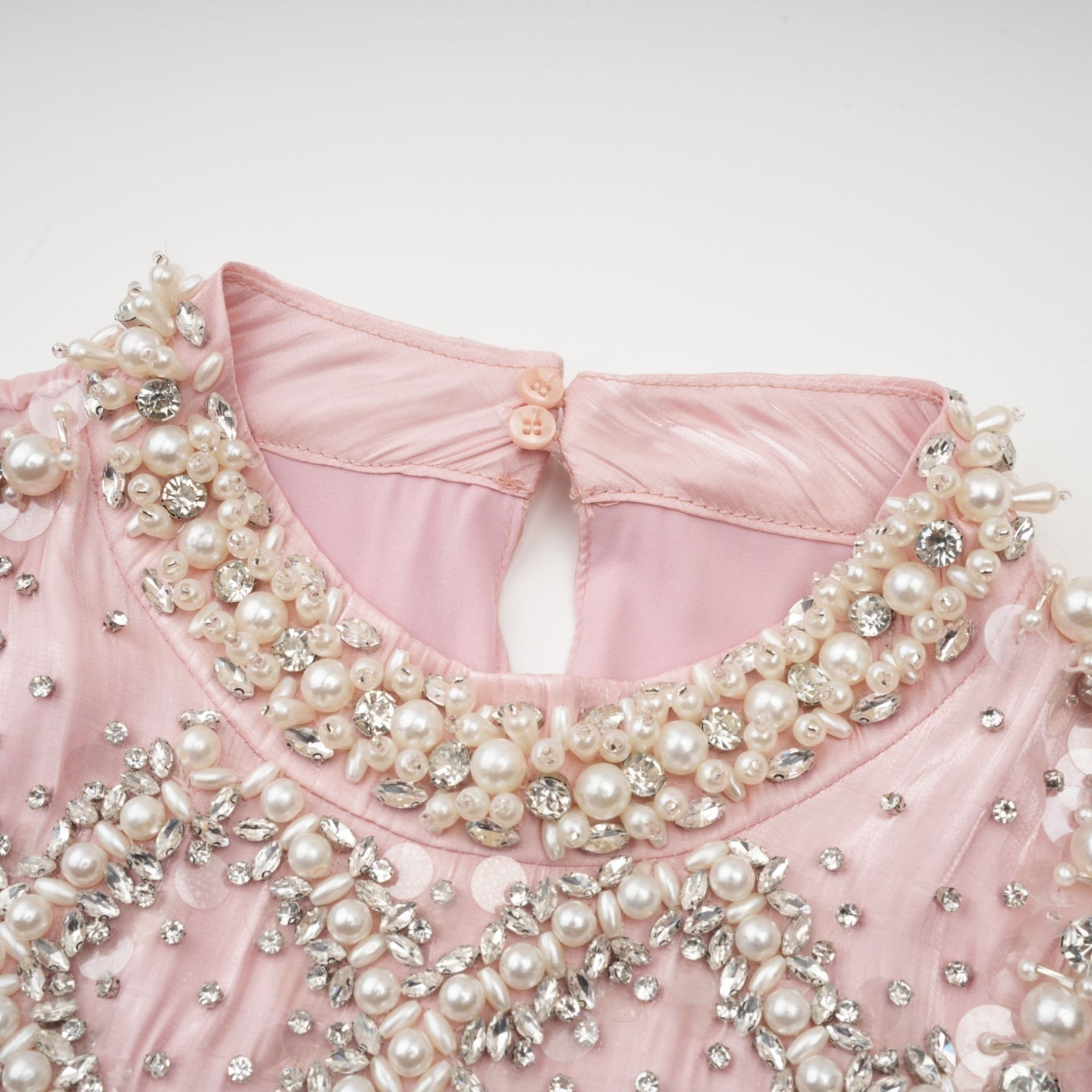 Zaira Mini Dress Pink Sequin Crystal Pleated Sparkle Shine