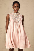 Zaira Mini Dress Pink Sequin Crystal Pleated Sparkle Shine