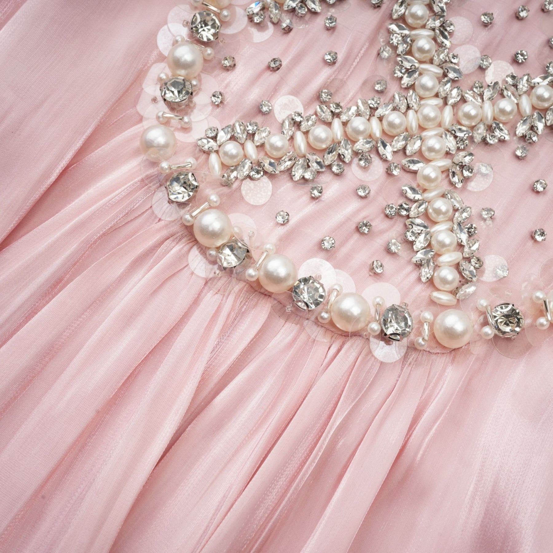 Zaira Mini Dress Pink Sequin Crystal Pleated Sparkle Shine