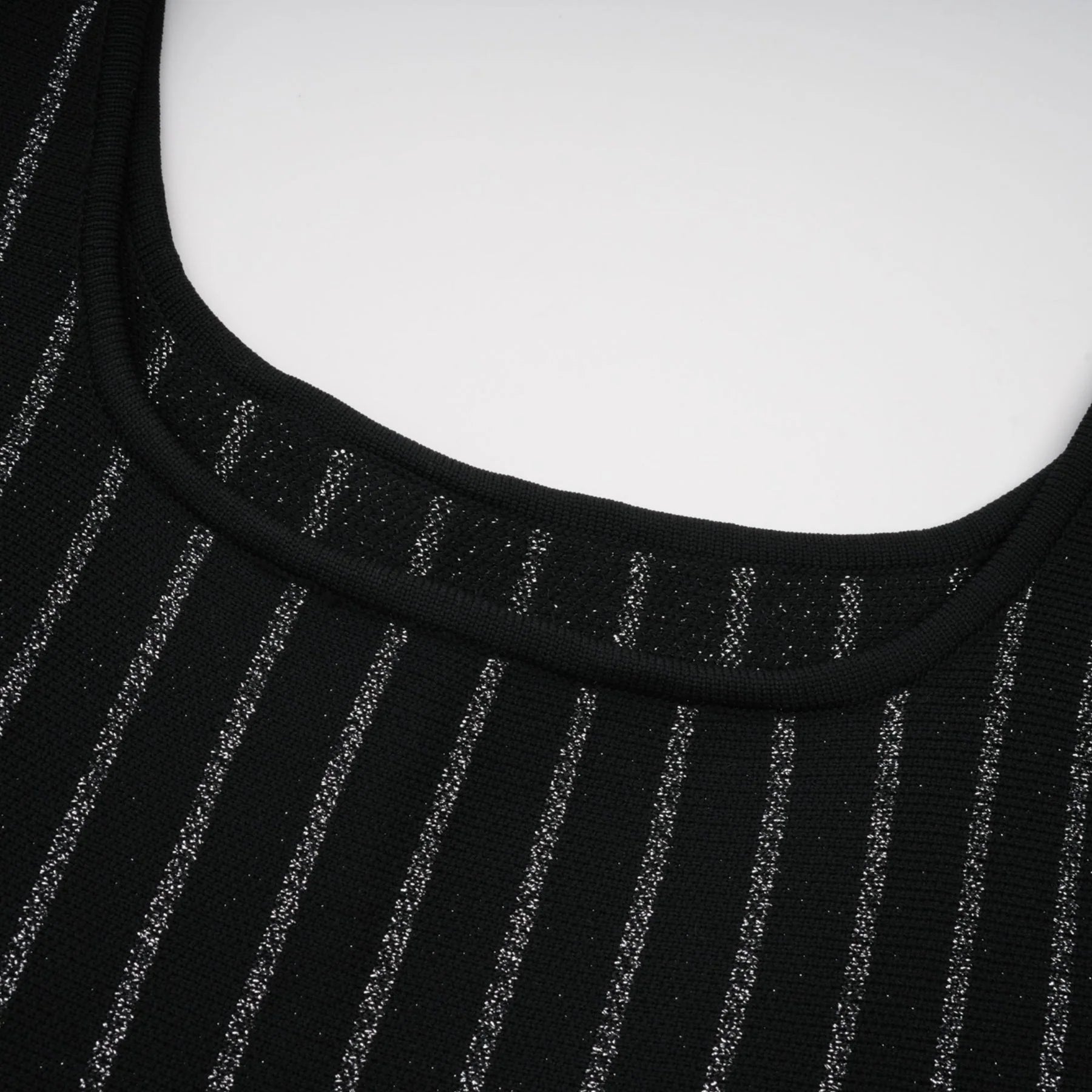 Zara Mini Dress Black Glitter Stripe Flare Gloss