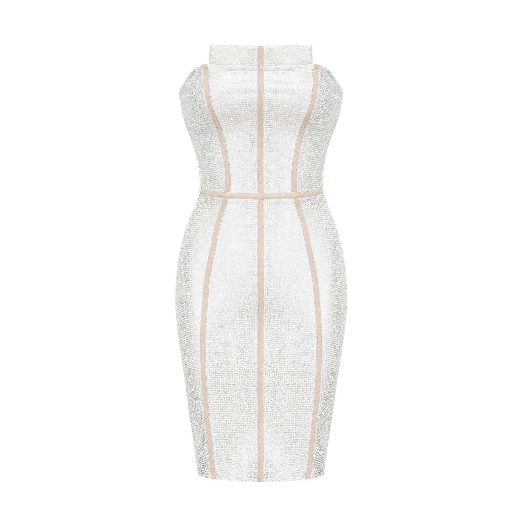 Zaria Mini Dress Silver Off the Shoulder Bandage