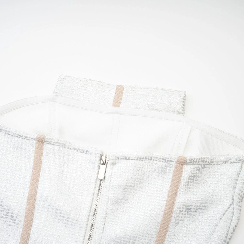 Zaria Mini Dress Silver Off the Shoulder Bandage
